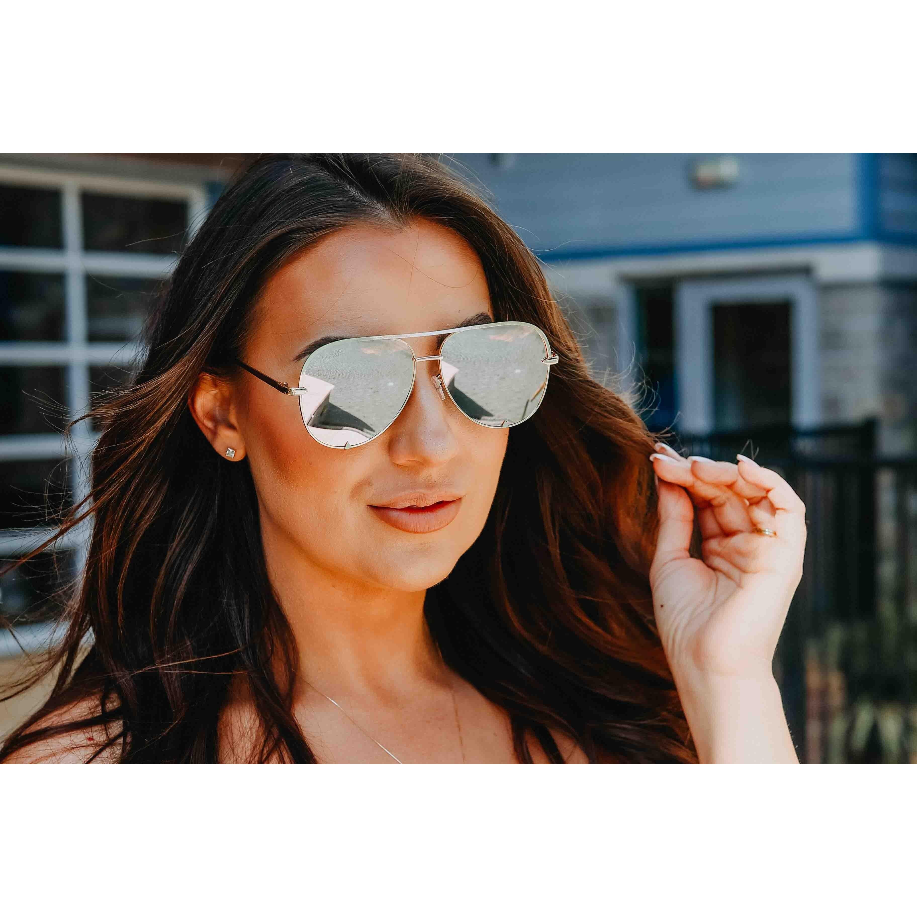 Black/Silver - High Quality Unisex Aviator Sunglasses