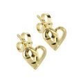 Solid 14k Gold PUFFED HOLLOW HEART Earrings