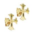 Solid 14K Gold CROSS Earrings