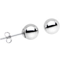 Solid 14K White Gold 6mm BALL Stud Earrings