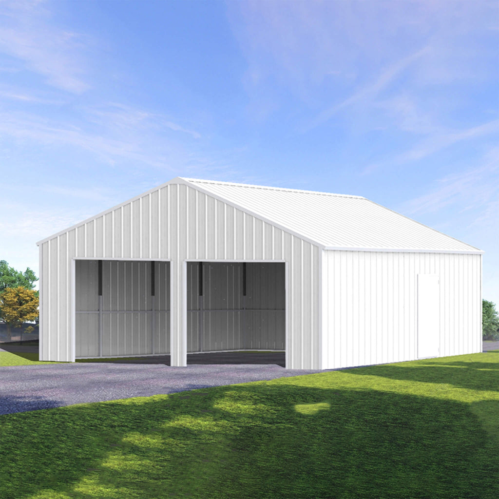 [22X23FT] Alora Heavy-Duty Double Garage Steel Barn Storage Shed (SAK94567)