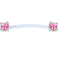 Invisible Bioplast Pink Round Solitaire Sterling Nipple Shield
