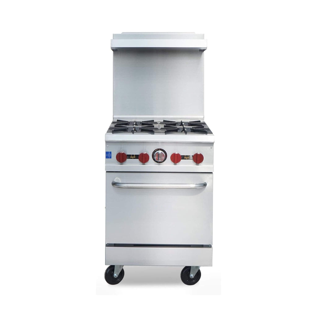 24-Inch Commercial 151K BTU 4-Burner Stainless Steel Freestanding Gas Range (SAK70931)