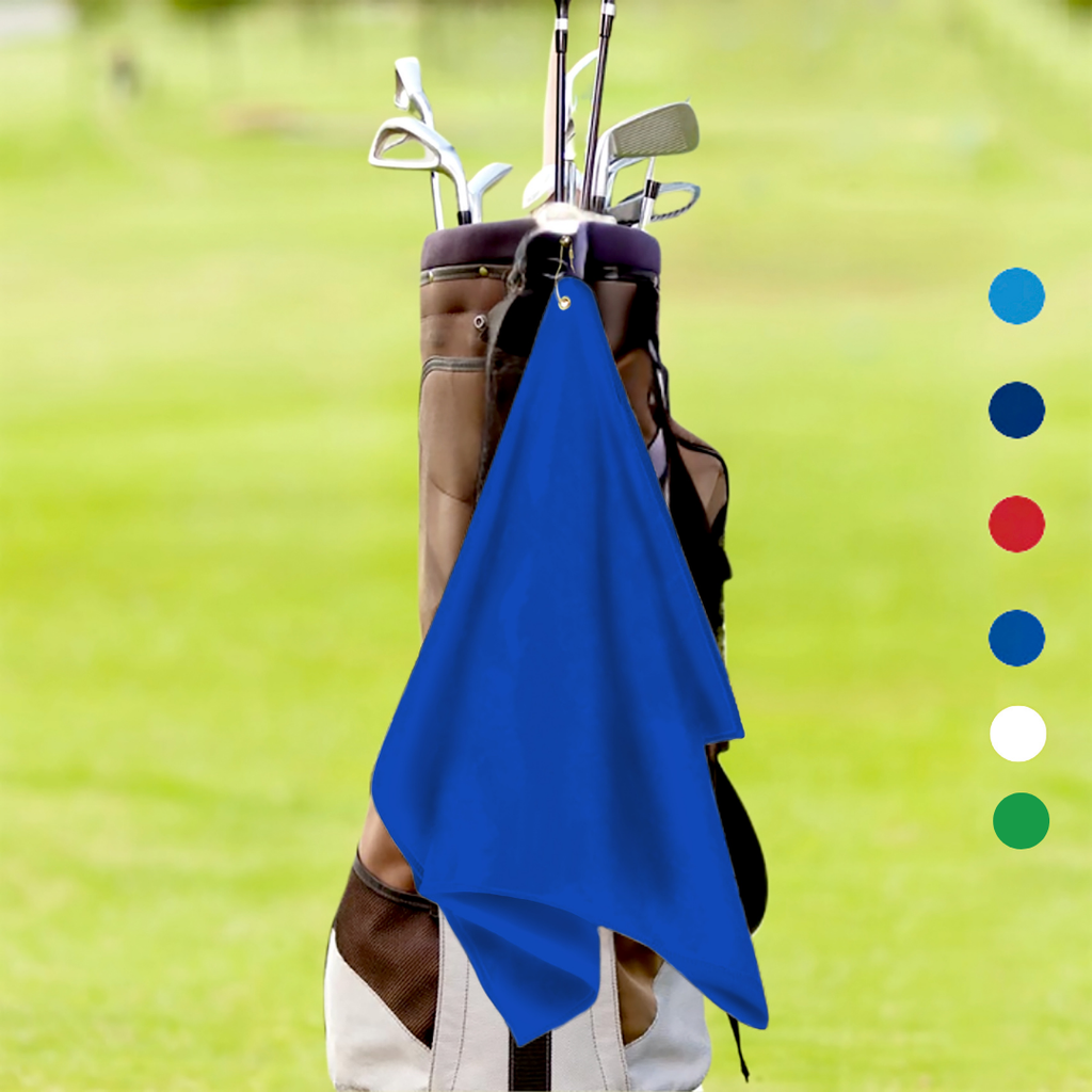 Large Terry Velour Golf Towel: Center Grommet & Hook