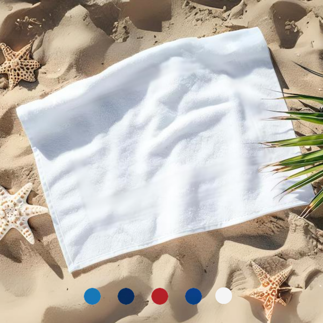 Small Beach, Game & Sports Towel: 100% Cotton Terry Velour Pack of 2