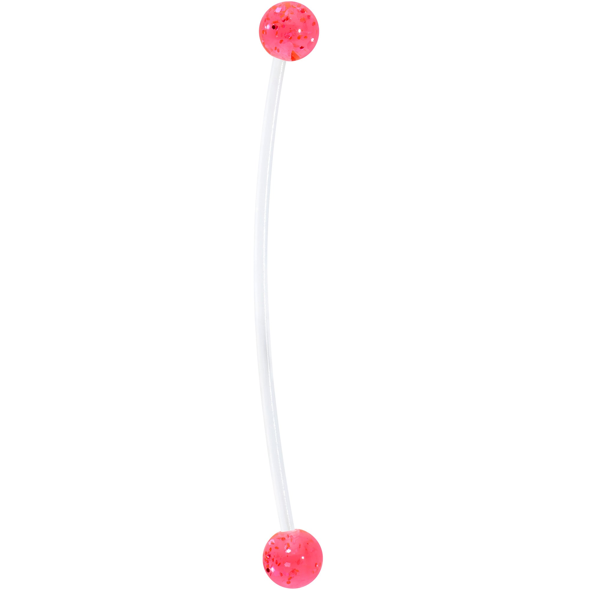 Pregnant Belly Button Ring Clear and Pink Glitter Pack Set