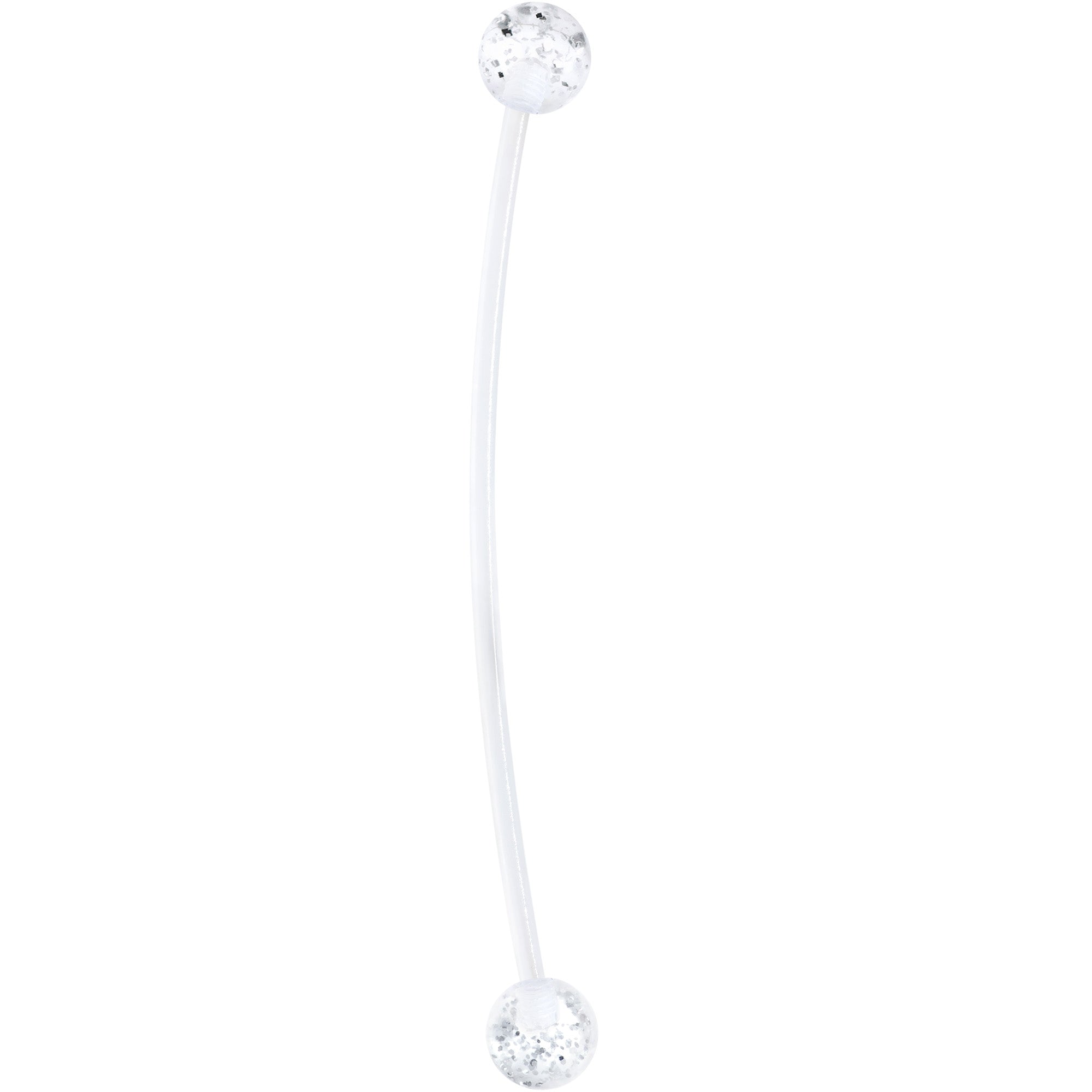 Pregnant Belly Button Ring Clear and Pink Glitter Pack Set