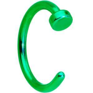 18G 5/16 Green Anodized Titanium Nose Hoop