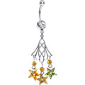 Crystalline Gem Autumn Twilight Star Belly Ring