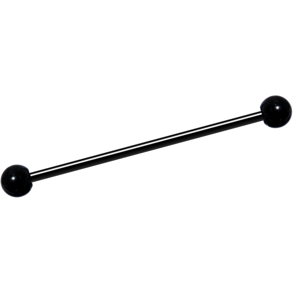 14G Black Plated Titanium Industrial Barbell Earring