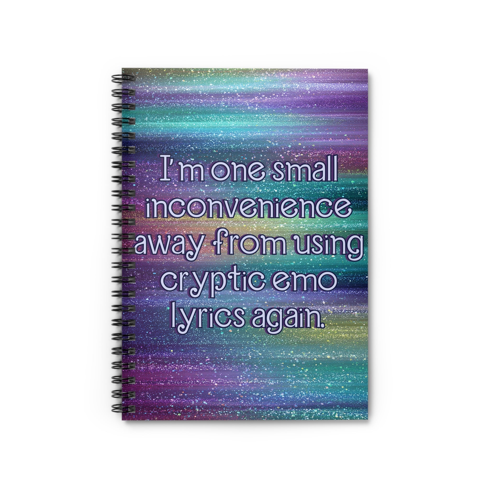 Bespattered Facade "Cryptic Emo Lyrics" Spiral Notebook - Lined Pages