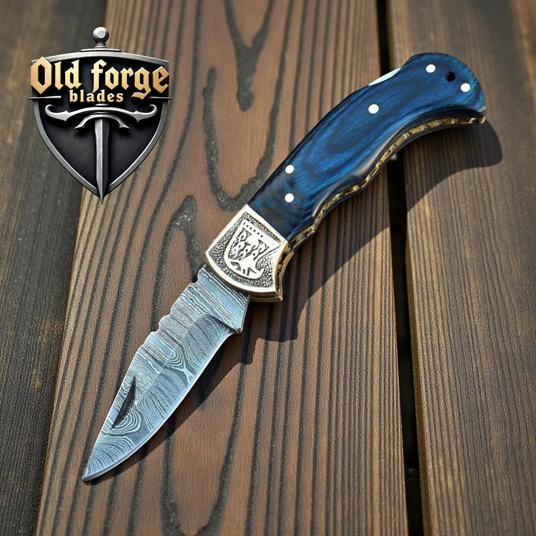 Handmade Damascus Pocket Knife – Pakka Wood Handle Back Lock