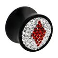 5/8 Crystal Red Diamond Saddle Plug