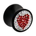 9/16 Crystal Red Heart Saddle Plug