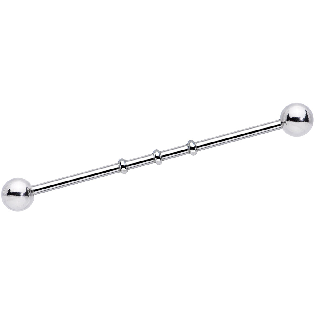 Surgical Steel Notched Industrial Barbell Earring