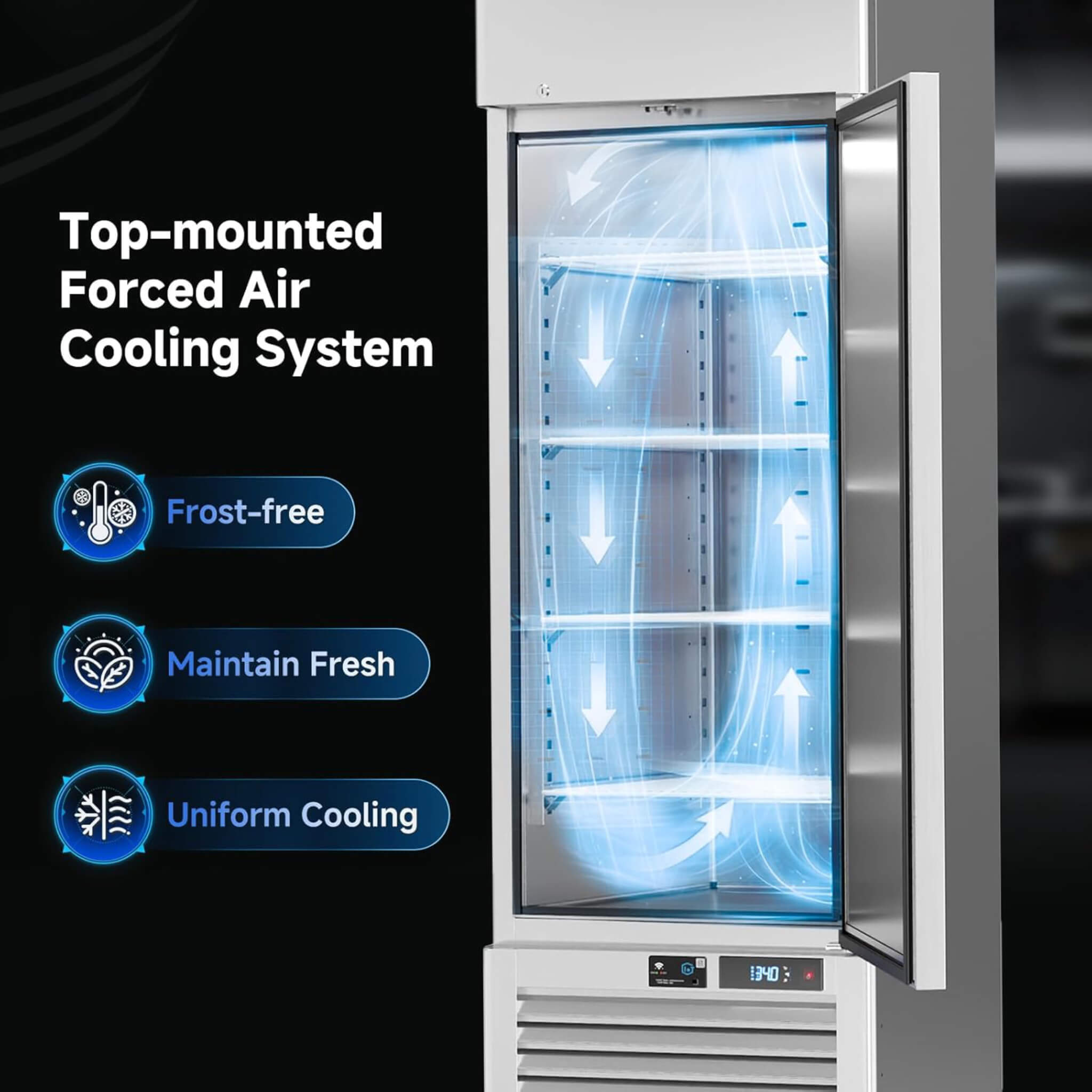 27-Inch Commercial 23 Cu.Ft Single-Door WiFi Refrigerator With Smart App Control (SAK90725)