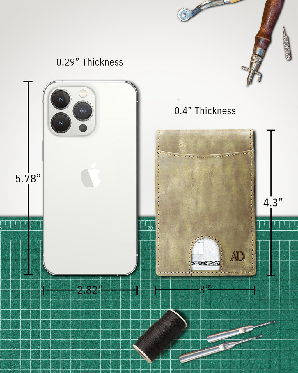 Slim Money Clip Bifold Wallet