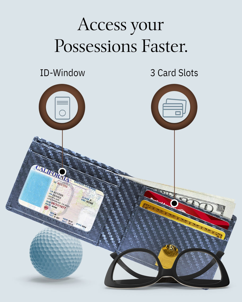 Pull Strap Bifold Wallet