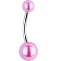 Pink Faux Pearl Belly Ring