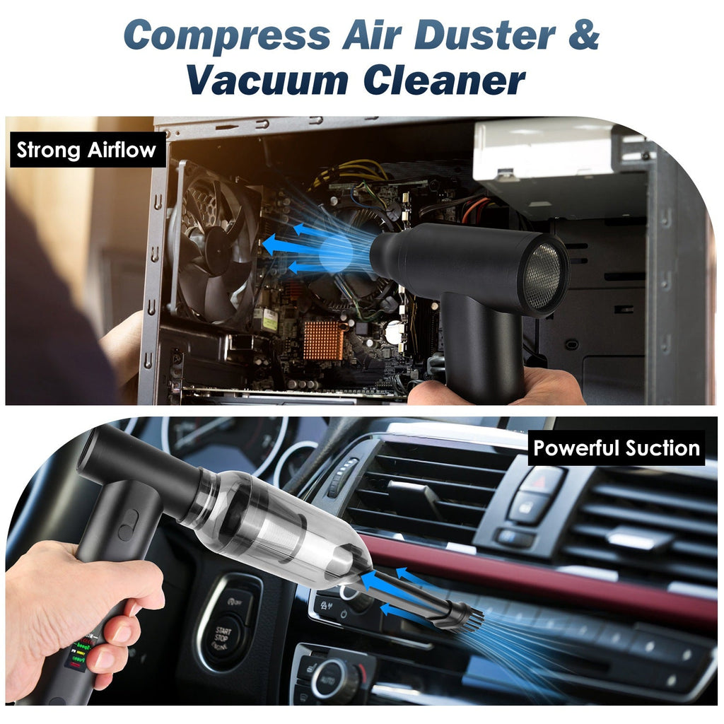 Compressed Air Duster Brushless Motor 130000RPM Stepless Variable Speed 1WmAh Battery Cordless Dust Blower Vacuum Cleaner Portable Jet Dry Blower for