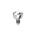 Grade 23 Solid Titanium Internally Threaded Clear Gem 3MM Dermal Ball Top