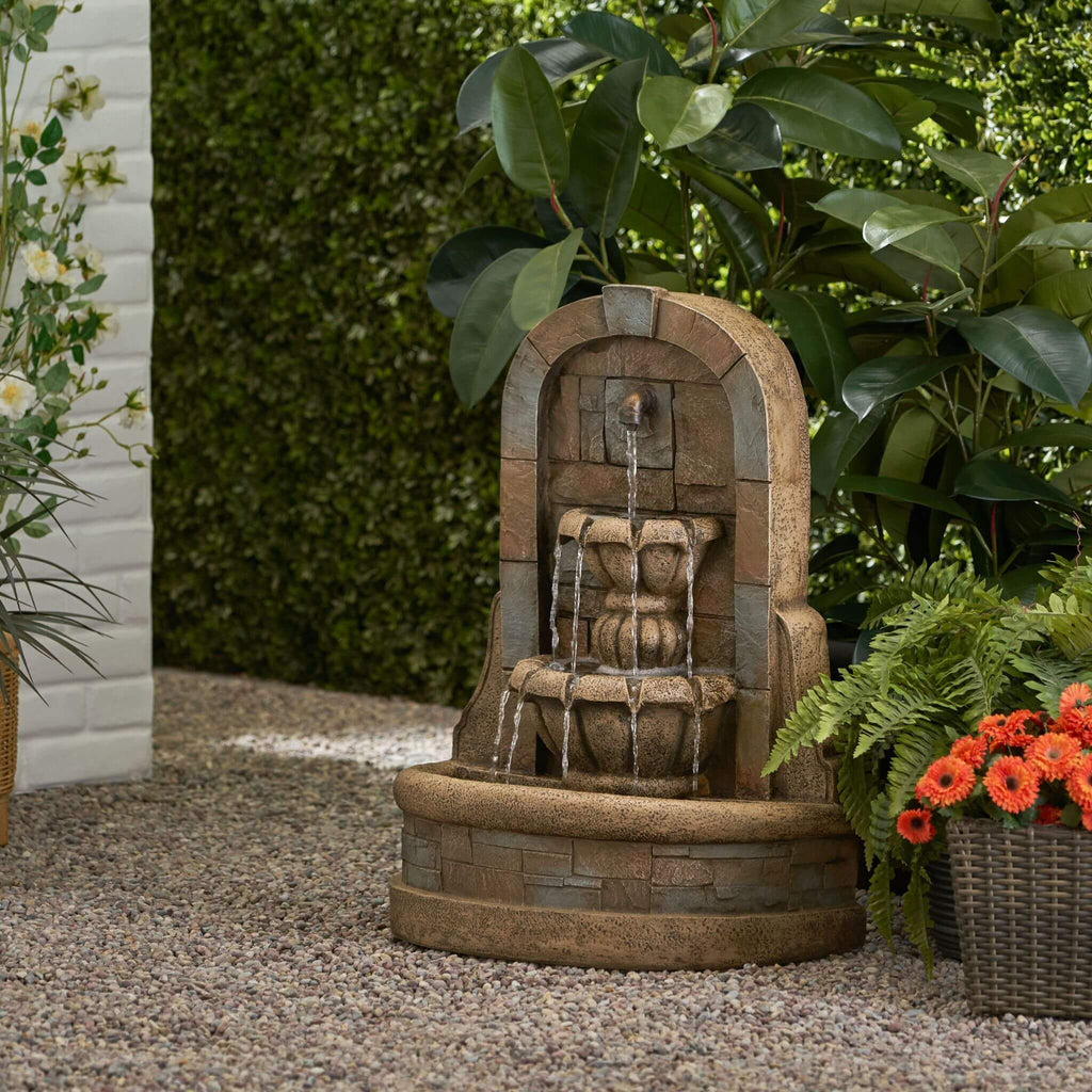 Alora 29-Inch Tall Outdoor Weather-Resistant Faux Stone Floor Fountain (SAK63421)