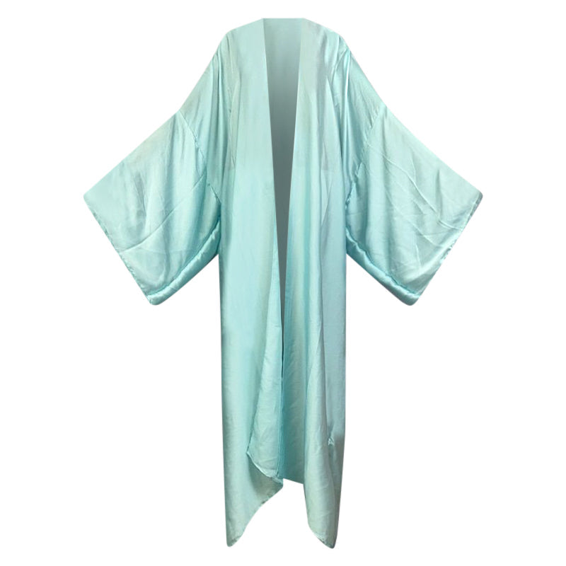 Aqua Blue Silk Kimono