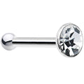 Sterling Silver 1.8mm Clear Nose Bone Created with Crystals