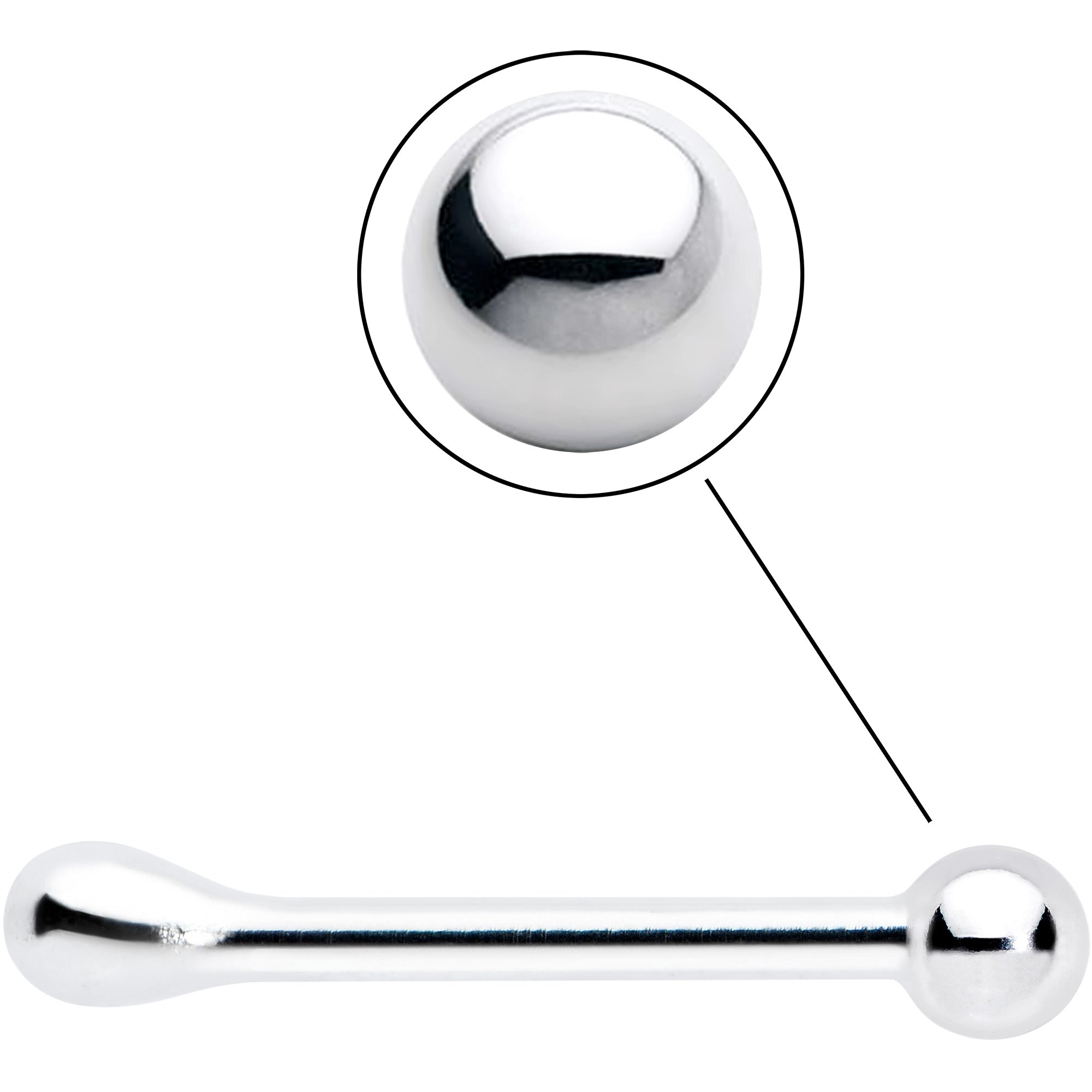 Sterling Silver 1.3mm Ball  Nose Bone