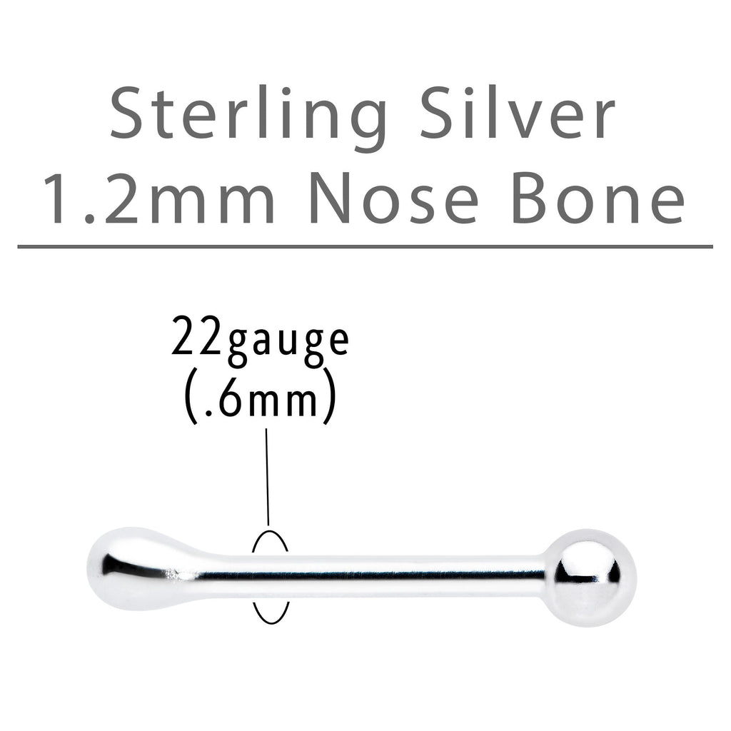 Sterling Silver 1.3mm Ball  Nose Bone