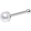 Sterling Silver White Pearl Nose Bone