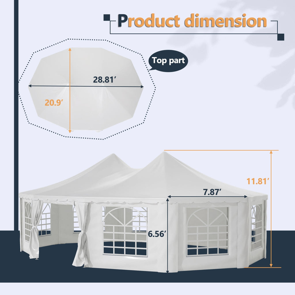 [29X21FT] Extra-Large Heavy-Duty Outdoor Waterproof Party, Wedding Tent With Steel Frame (SAK53821)