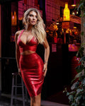 Sultry Backless Bandage Set | Sexy Deep V-neck Top & Skirt Set