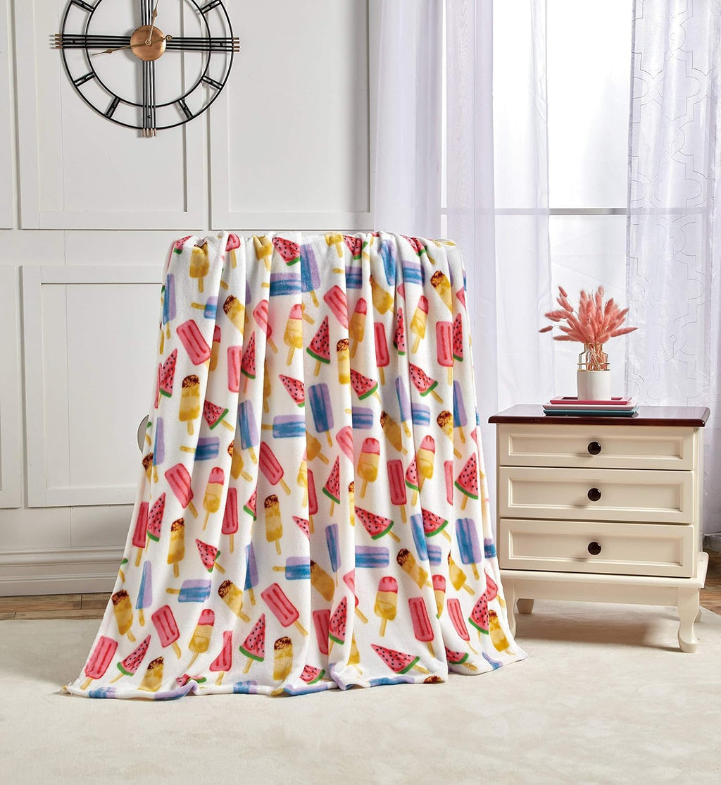 Soft Fleece Throw Blanket 50x60 – Lightweight Cozy Bed Couch Sofa Blanket for All Seasons