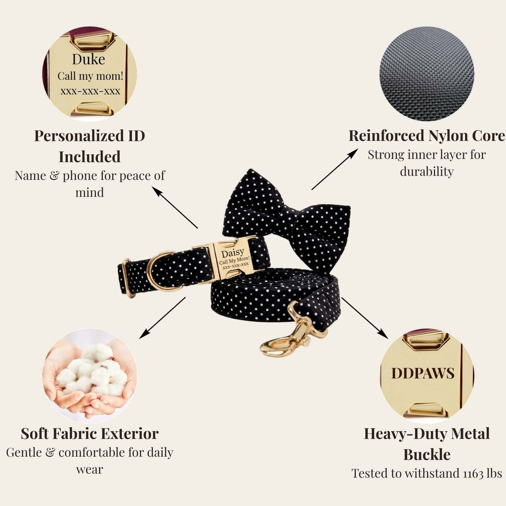 Black Polka Dot Print Set