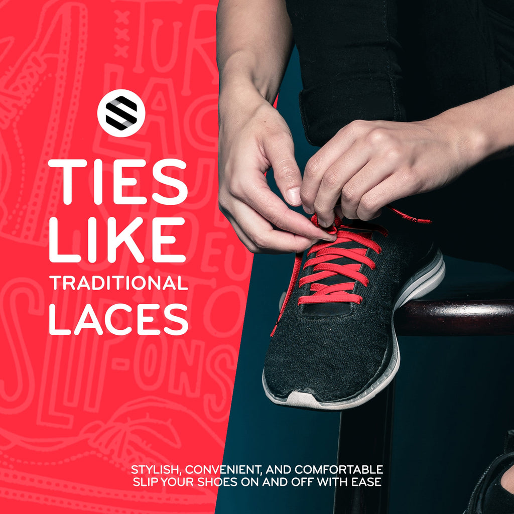 Red Flat Elastic Stretch Shoe Laces