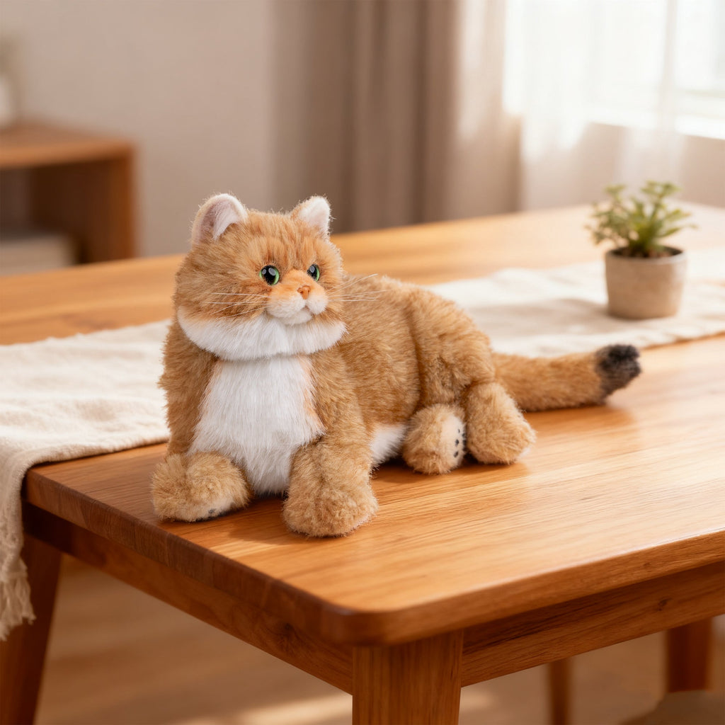 Percy 2.0 Golden British Short Hair Cat- Breathing  Heartbeat Pur,Voice Robonic Cat