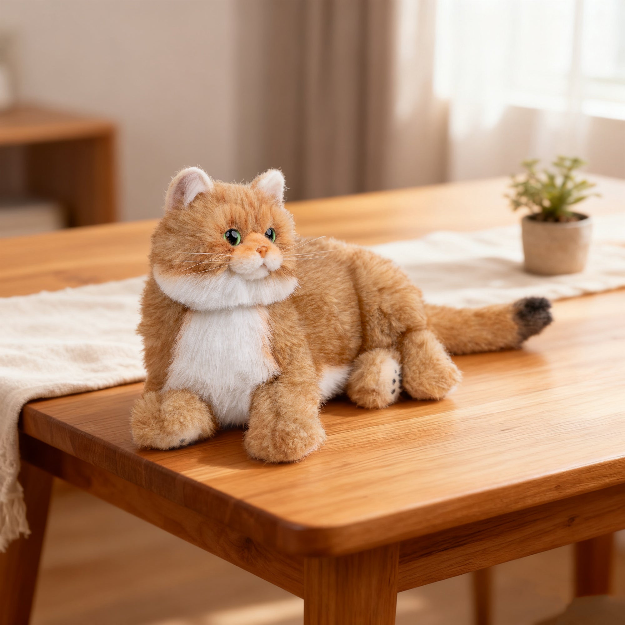 Percy 2.0 Golden British Short Hair Cat- Breathing  Heartbeat Pur,Voice Robonic Cat