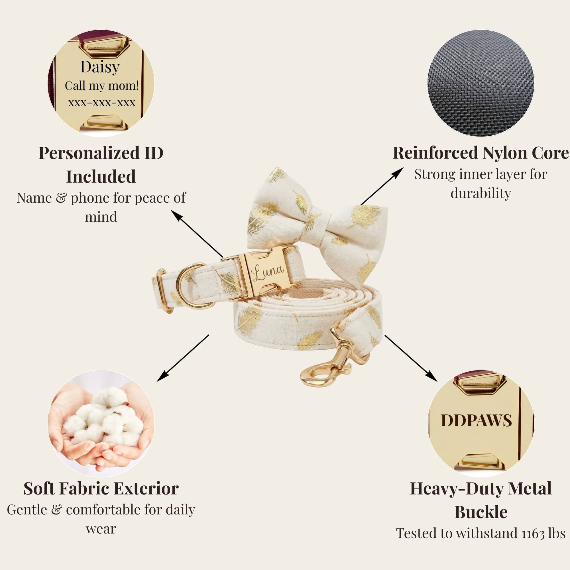 Ivory Gold Leaf Velvet Set