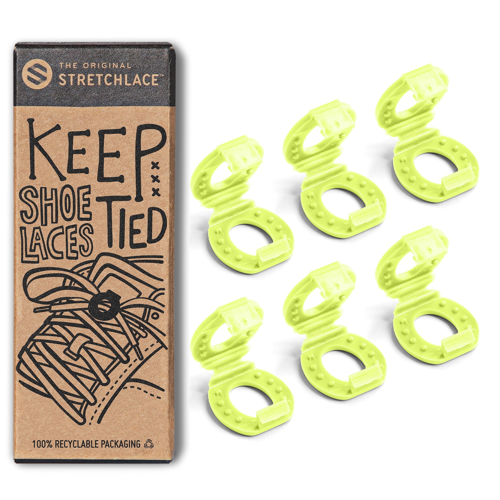 Neon Green Knot Bow Clip Shoelace Accessory