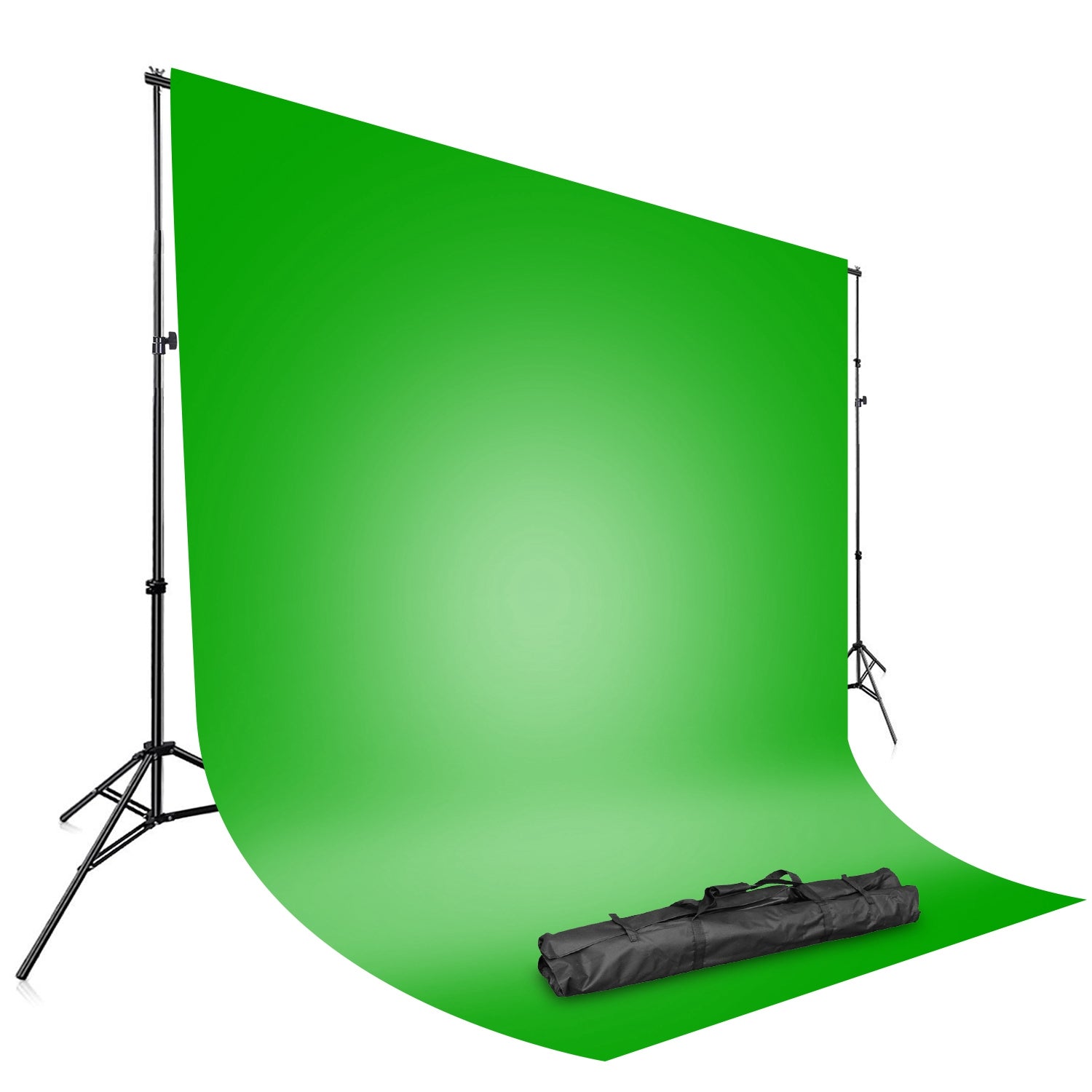 6.5 x 10ft Photo Video Studio Backdrop Background Stand Adjustable Heavy Duty Photography Backdrop Support Stand Set with Carrying Bag Clamps