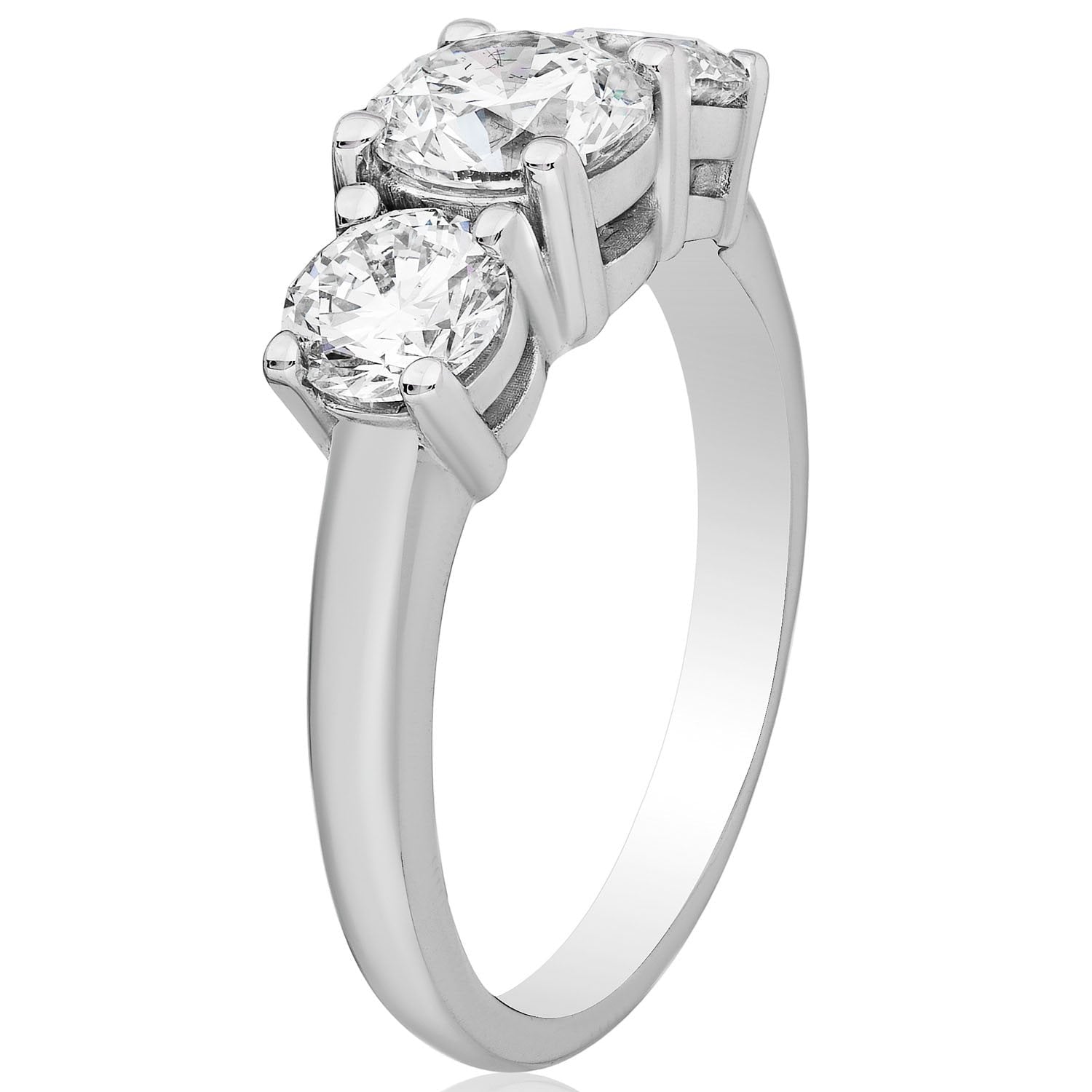 3 CTW AGI Certified Lab Grown Diamond (G-VS) Three Stone Engagement Ring in of 14K Gold