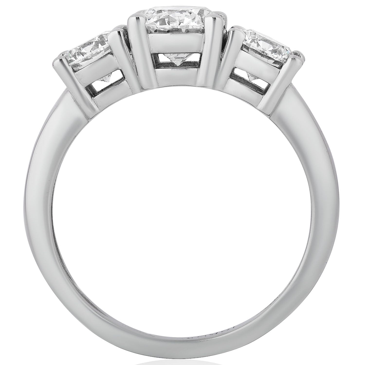 3 CTW AGI Certified Lab Grown Diamond (G-VS) Three Stone Engagement Ring in of 14K Gold