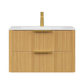 Nuvia Luxury 30/36-Inch Sintered Stone Floating Bathroom Vanity With Sink (SAK70429)