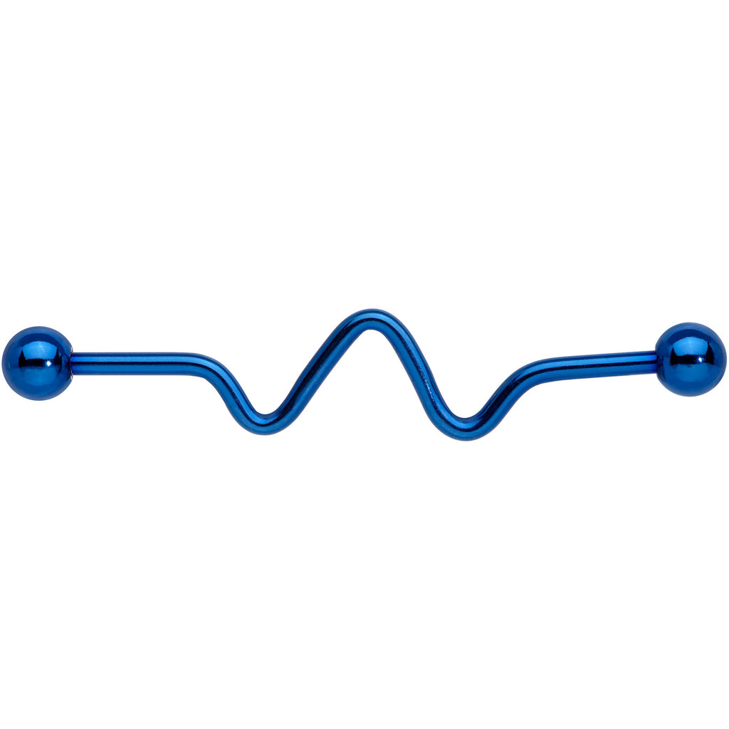 Wave Blue Anodized Titanium Industrial Project Bar 40mm