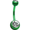 Green Double Gem Anodized Titanium Belly Ring