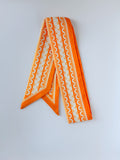 Orange and White Ribbon Twilly