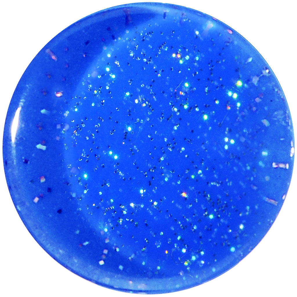 9/16 Blue Neon Glitter Saddle Plug