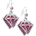 Dazzling Pink Crystal Diamond Earrings