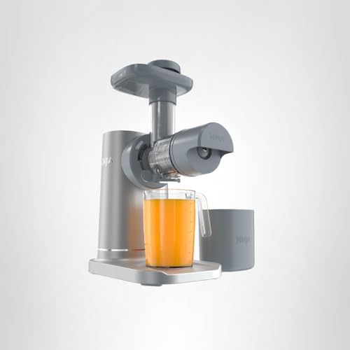 Ninja NeverClog Cold Press Juicer | Powerful Electric Slow Masticating Juicer with Pulp Control | XL Capacity | 24 oz. Juice Jug & 36 oz. Pulp Container | Dishwasher Safe | Charcoal | 150W | JC151